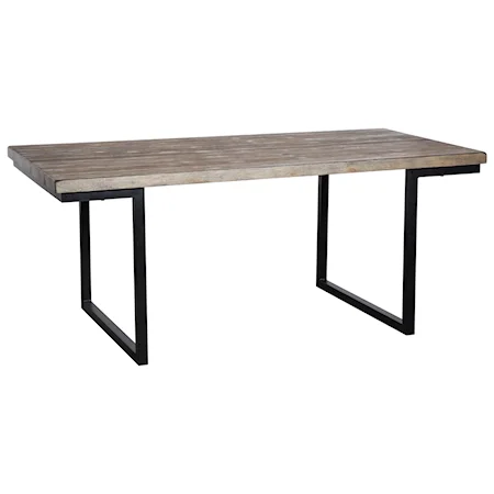 Solid Spruce Table with Tubular Steel Base